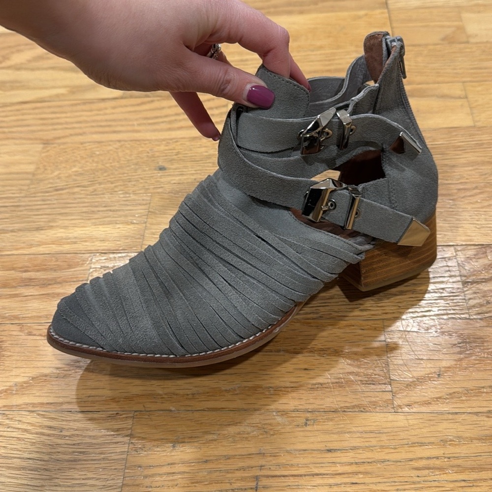 Jeffrey Campbell Nuestra Suede Cut-Out Booties - Picture 6 of 11